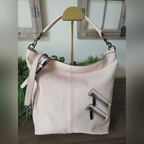 Rebecca Minkoff NWOT Blush/Pale Pink Scale Textured Leather Hobo/Crossbody - Picture 15 of 15